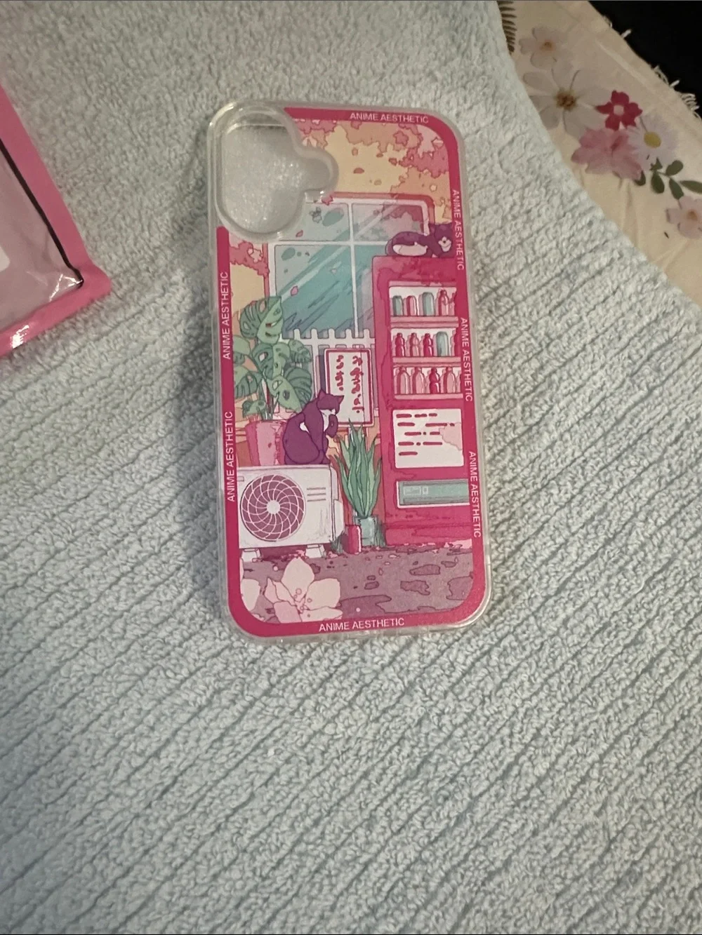 Phone Case for iPhone 16 Plus - Pink Anime Aesthetic Design MagSafe charging.